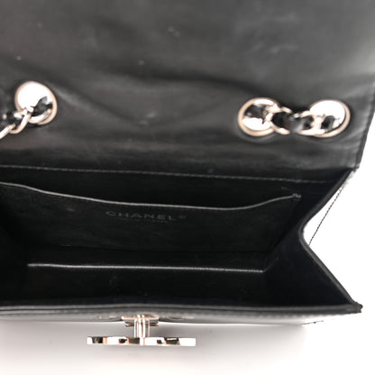 Chanel Patent Quilted Chevron Cutaway Flap Bag Black 4 of 14