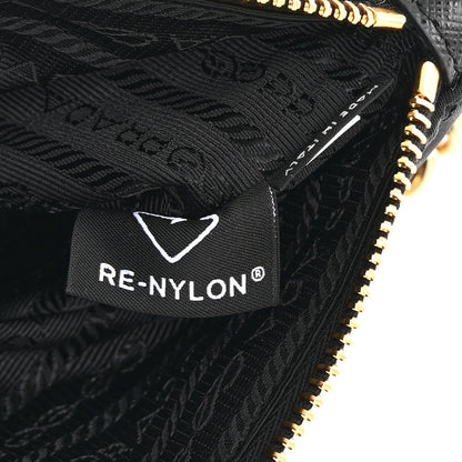 Prada Re-Nylon Tessuto Impuntu Quilted Re-Edition 1995 Chaine Pouch Black 12 of 19