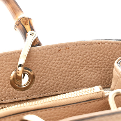 Gucci Pebbled Calfskin Medium Bamboo Shopper Tote Camelia 12 of 13