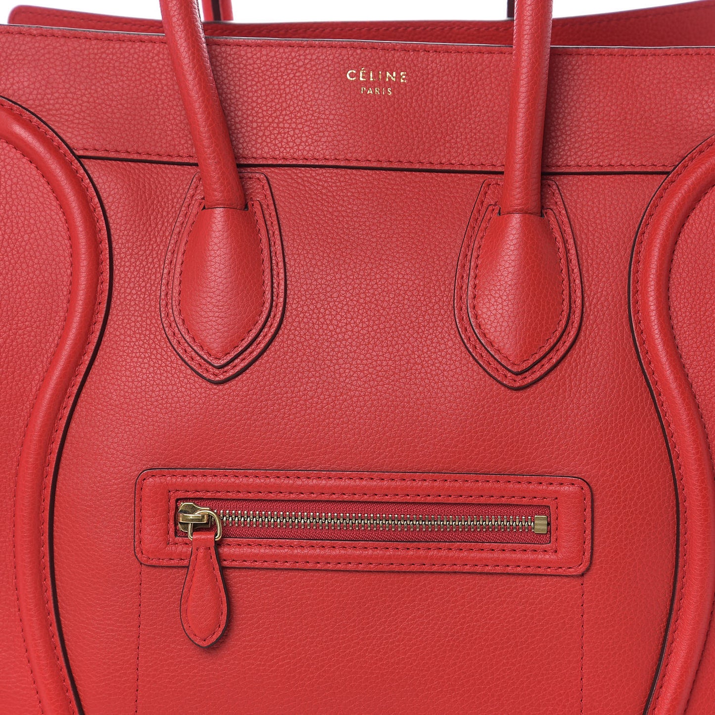 Drummed Calfskin Mini Luggage Coquelicot