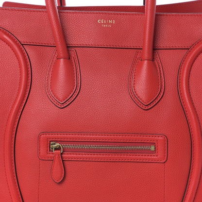Celine Drummed Calfskin Mini Luggage Coquelicot 8 of 8