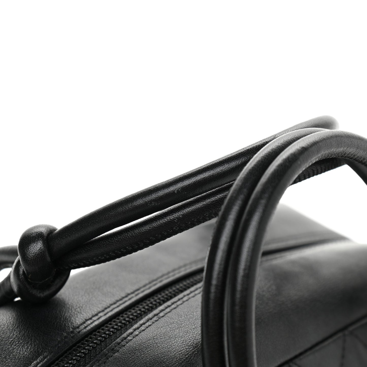 Calfskin Quilted Small Cambon Bowler Black White