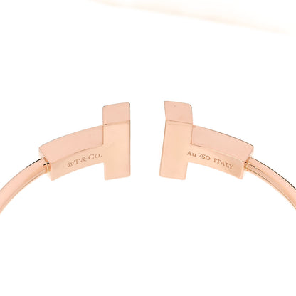 Tiffany 18K Rose Gold T Wide Wire Bracelet 3 of 3
