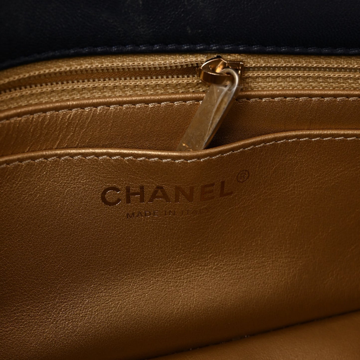 Lambskin Quilted Mini Pearl Crush Rectangular Flap Navy Blue