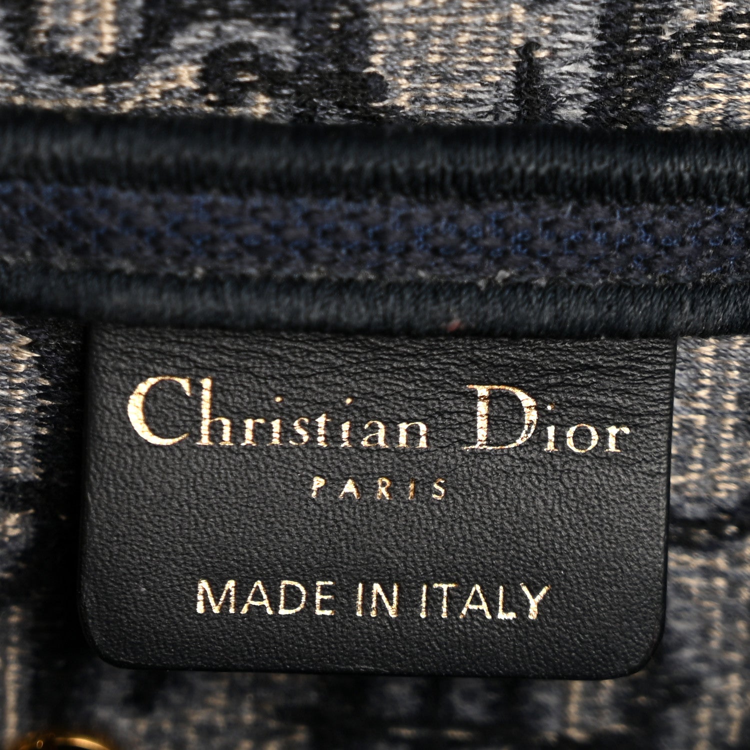 Christian Dior Oblique Embroidered Saddle Bag Blue 6 of 14