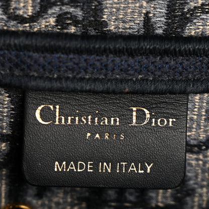Christian Dior Oblique Embroidered Saddle Bag Blue 6 of 14