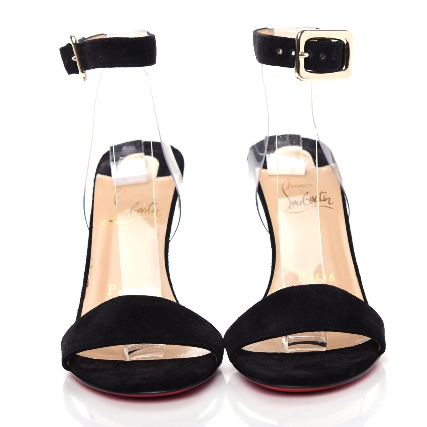 Christian Louboutin Veau Velours PVC Levitallo 100 Sandals 35 Black 2 of 12