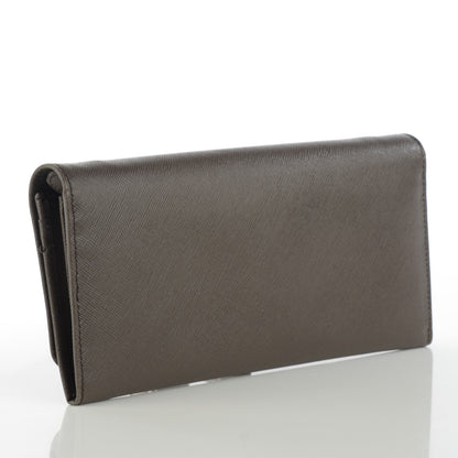 Prada Saffiano Metal Oro Chain Wallet Grafite 3 of 8