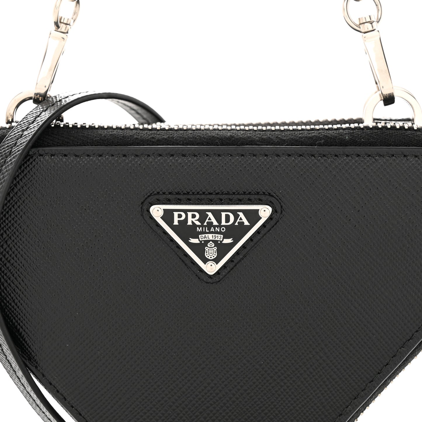 Saffiano Mini Triangle Crossbody Pouch Black