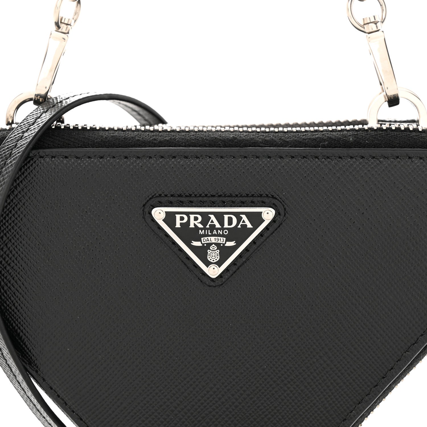 Prada Saffiano Mini Triangle Crossbody Pouch Black 9 of 15