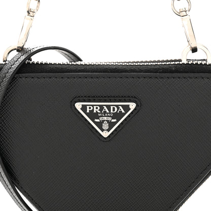 Prada Saffiano Mini Triangle Crossbody Pouch Black 9 of 15