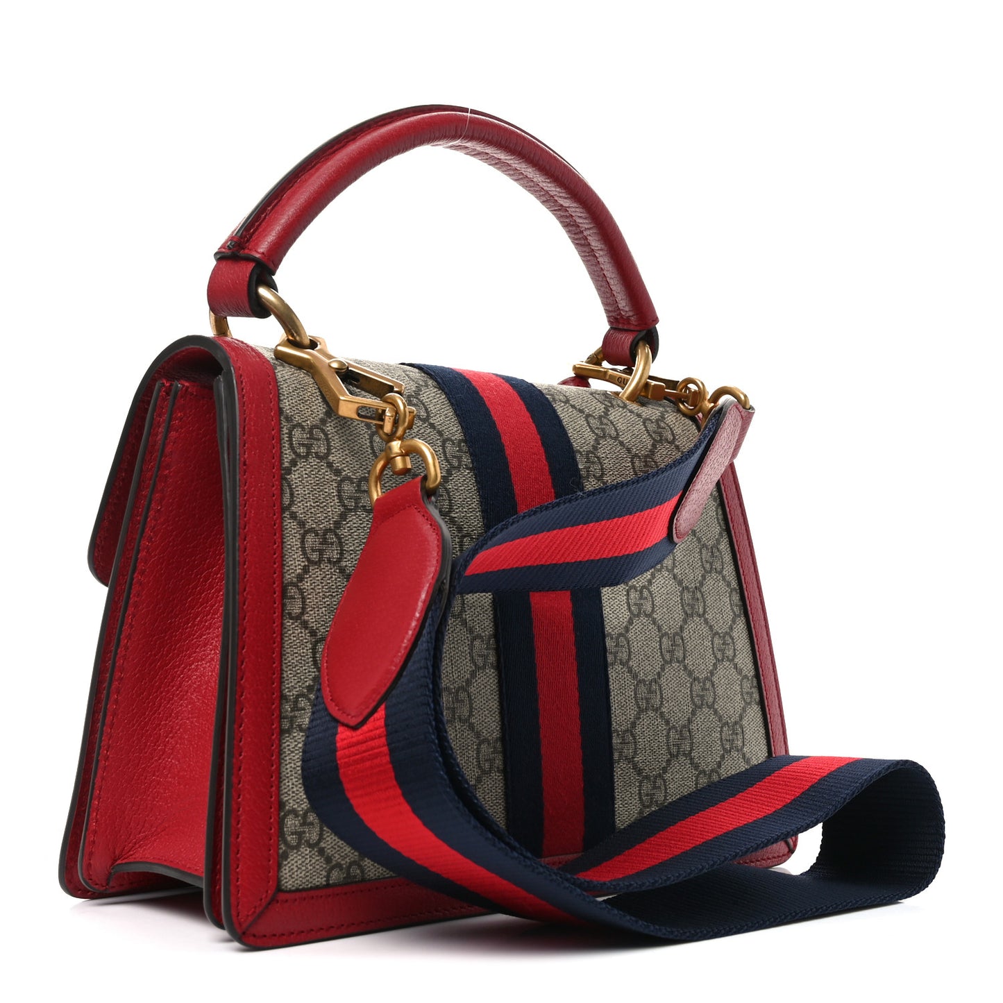 GG Supreme Monogram Small Queen Margaret Top Handle Bag Red