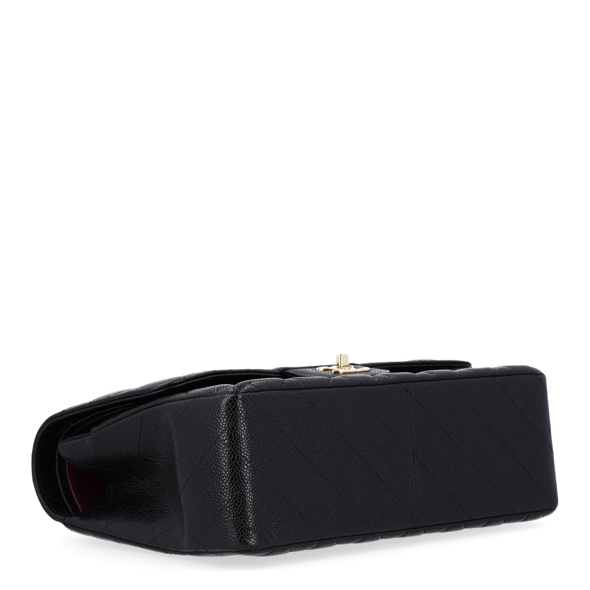 Caviar Quilted Jumbo Double Flap Black