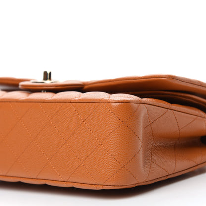 Chanel Caviar Quilted Medium Double Flap Light Brown 7 of 10