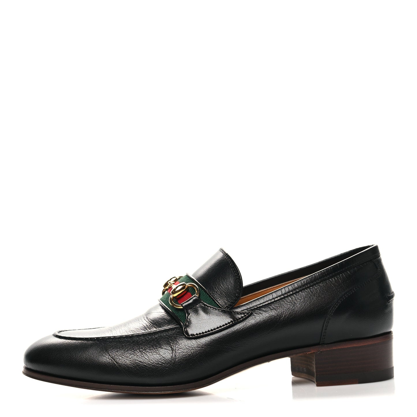 Goatskin Web Mens Horsebit Loafers 7 Black
