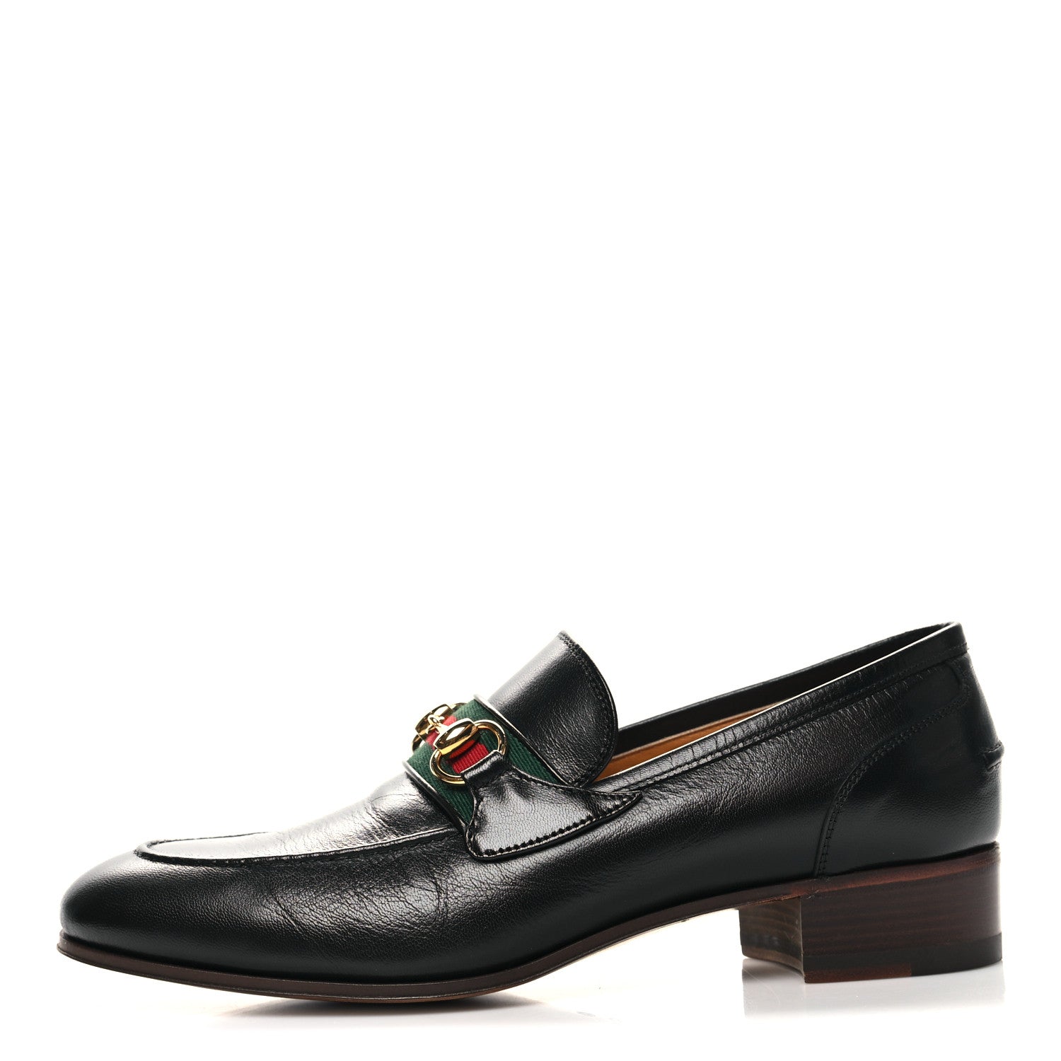 Gucci Goatskin Web Mens Horsebit Loafers 7 Black 1 of 10
