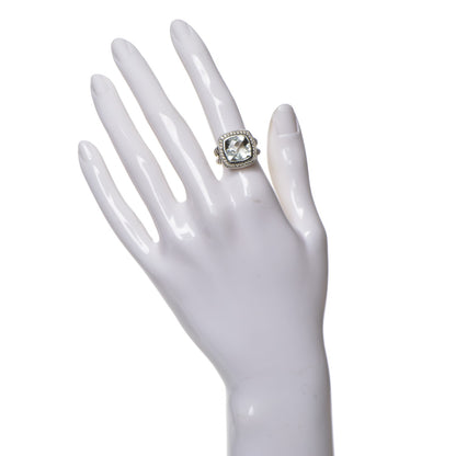 David Yurman Sterling Silver Diamond Prasiolite 11mm Albion Ring 50 5.5 2 of 5