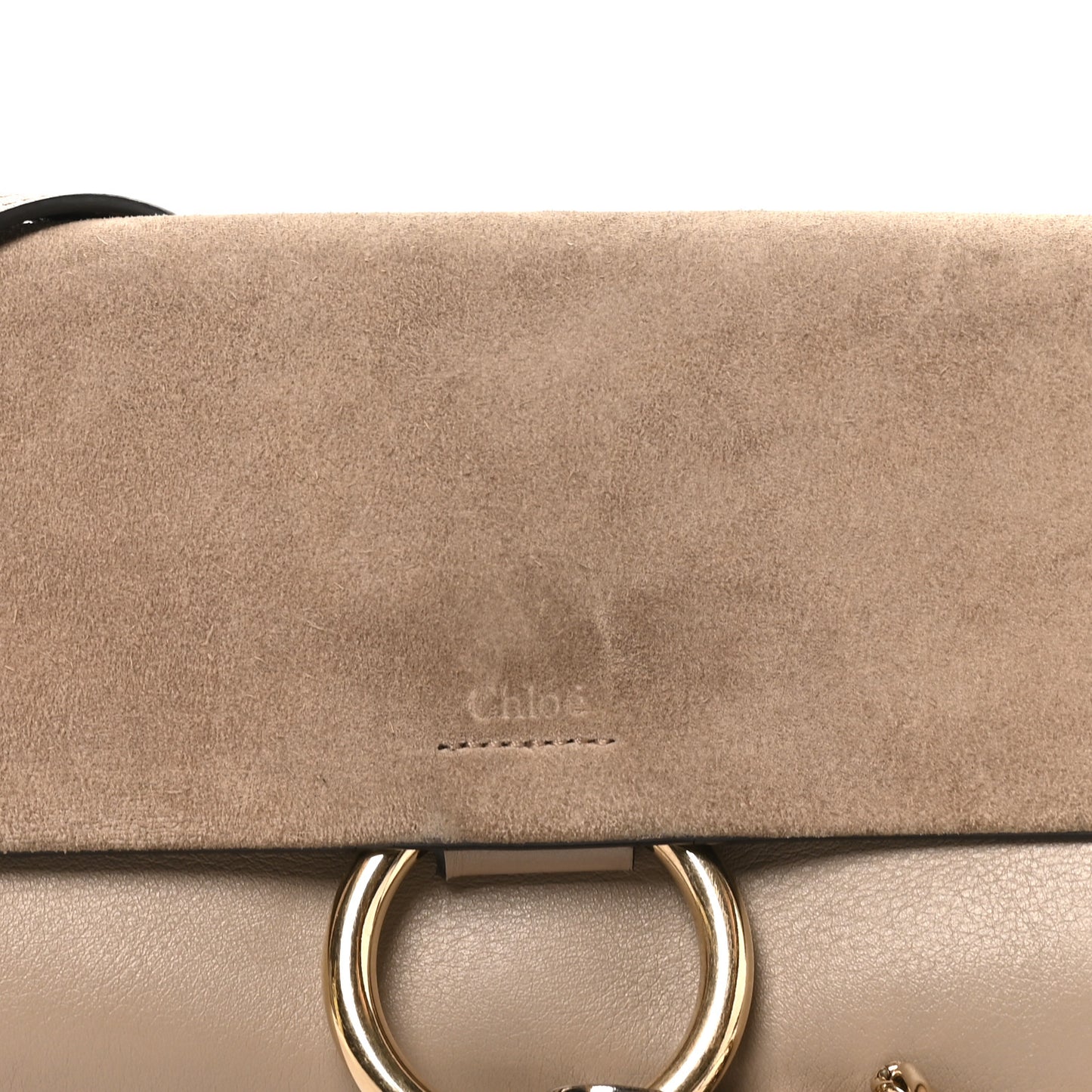Suede Calfskin Small Faye Shoulder Bag Motty Grey