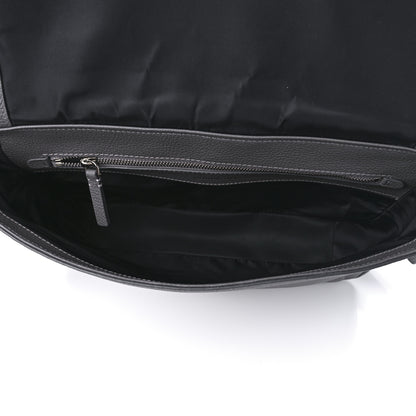 Burberry Grainy Calfskin Embossed Bruno Messenger Charcoal Grey 4 of 8