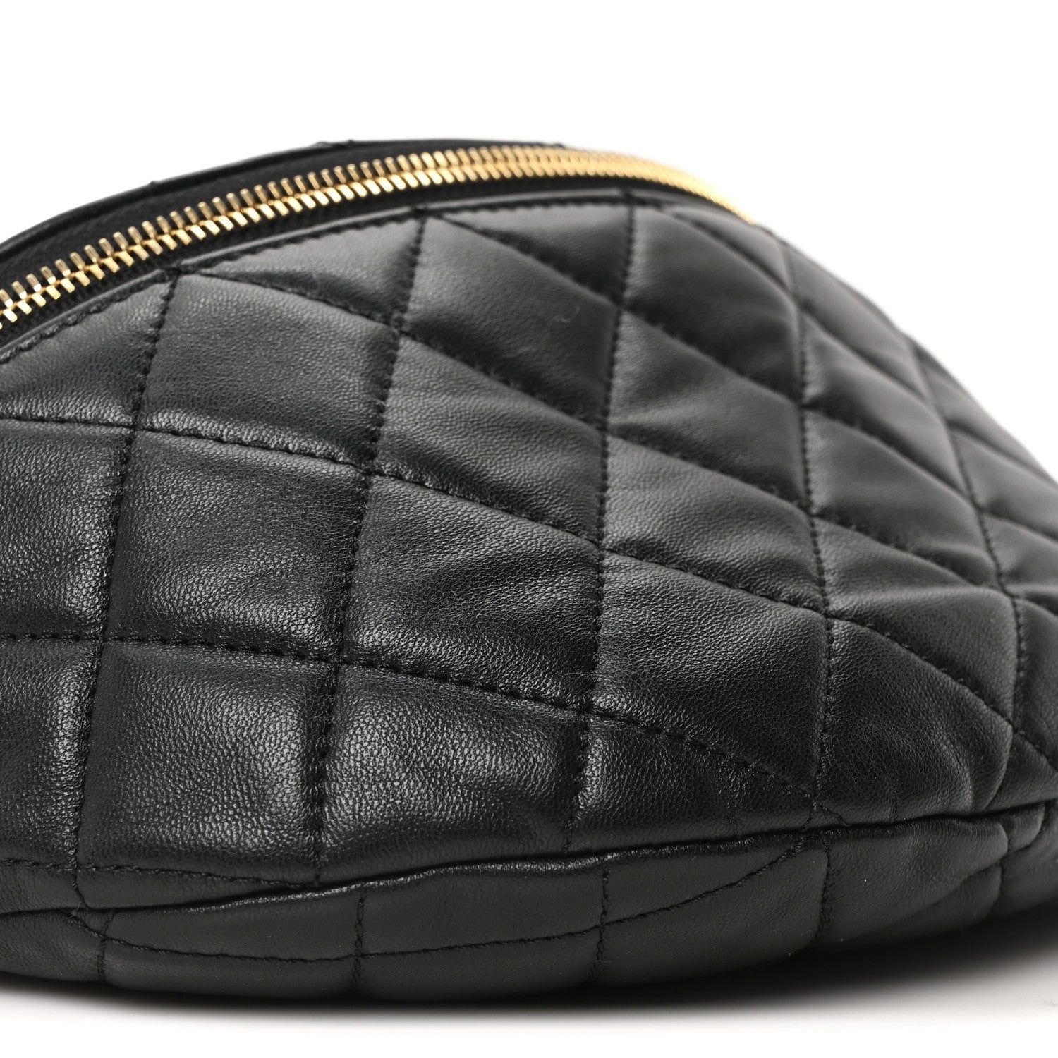 Chanel Lambskin Pearl Quilted CC Belt Bag Black 9 of 10