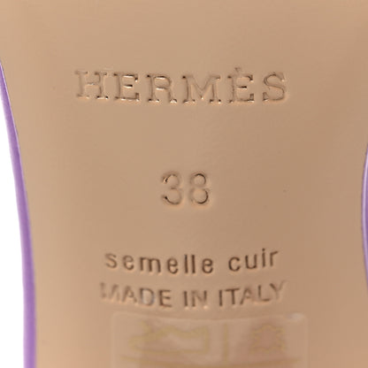 Hermes Calfskin Oasis Sandals 38 Violet 6 of 9