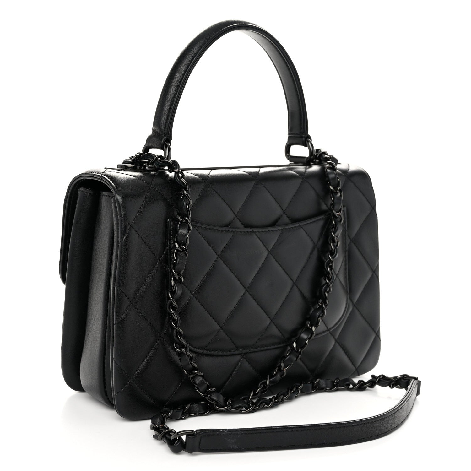 Chanel Lambskin Quilted Small Trendy CC Dual Handle Flap Bag So Black 3 of 13