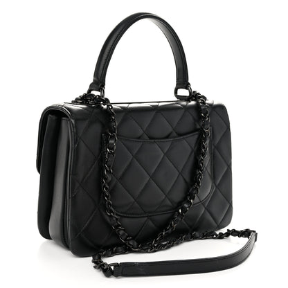 Chanel Lambskin Quilted Small Trendy CC Dual Handle Flap Bag So Black 3 of 13