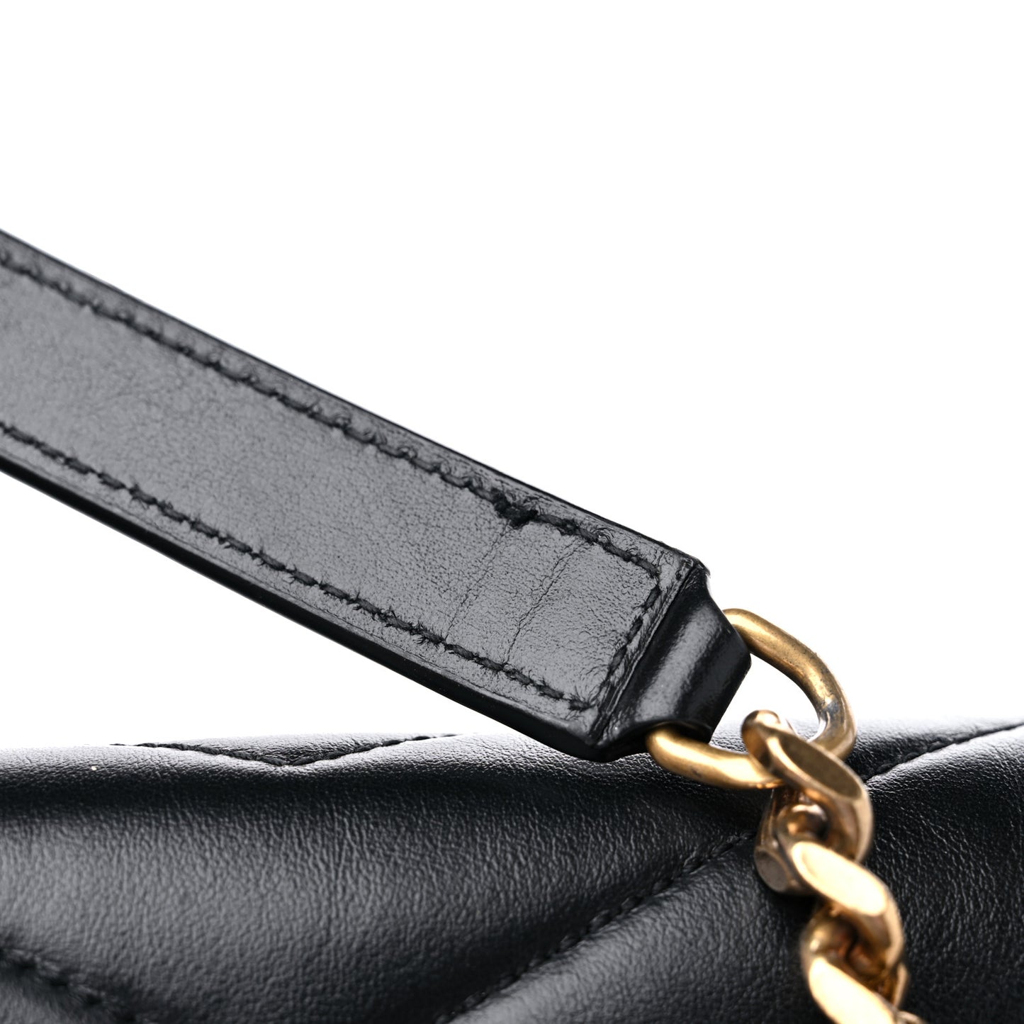 Calfskin Y Quilted Monogram Large Loulou Chain Satchel Black