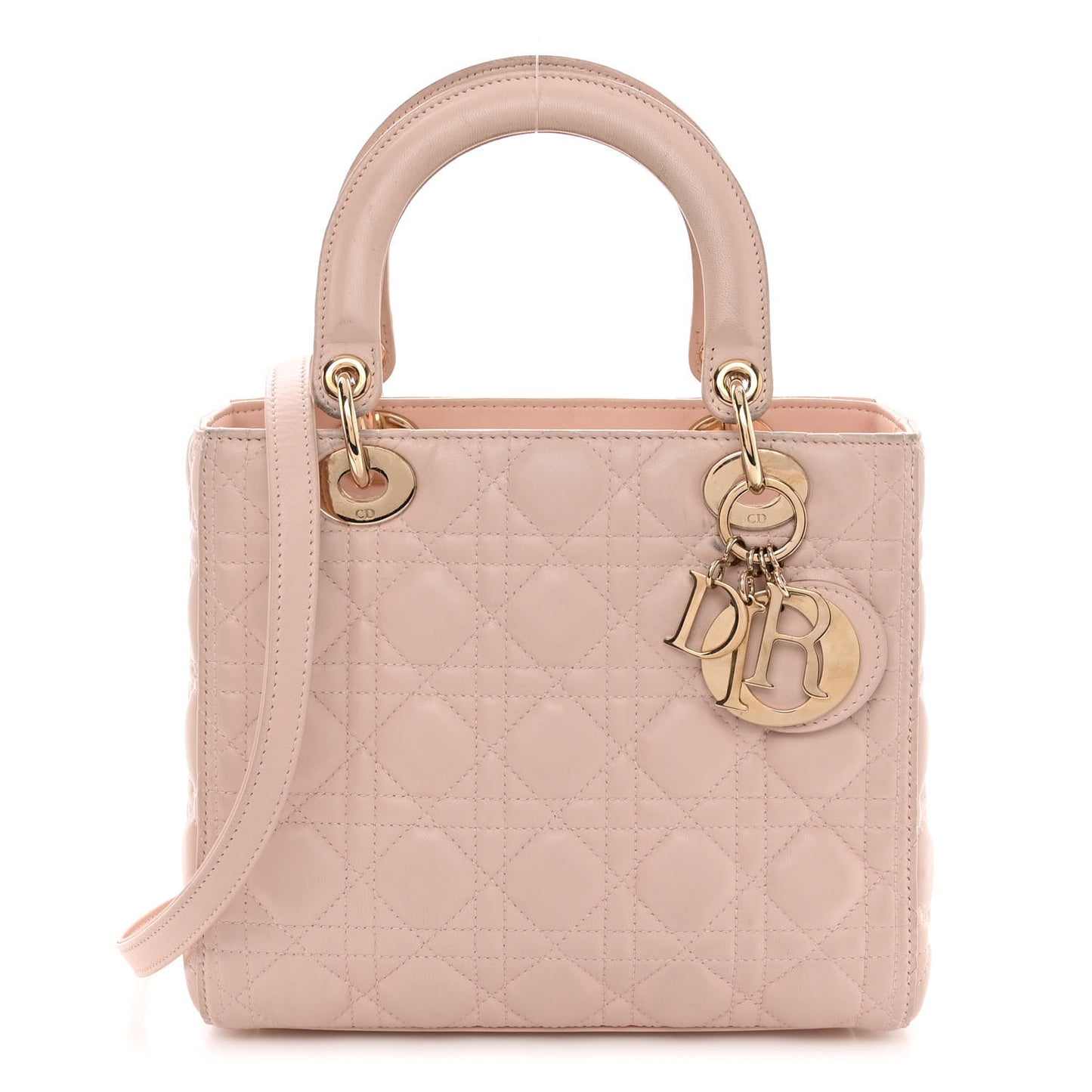 Lambskin Cannage Medium Lady Dior Light Pink