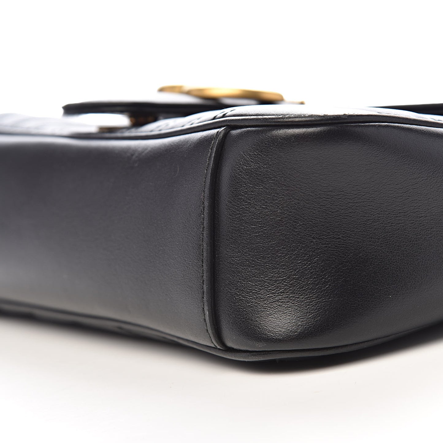Calfskin Matelasse Small GG Marmont Shoulder Bag Black