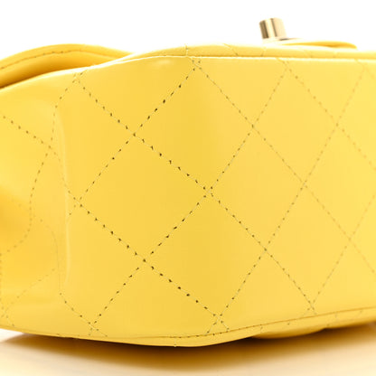 Chanel Lambskin Quilted Mini Square Flap Yellow 9 of 11