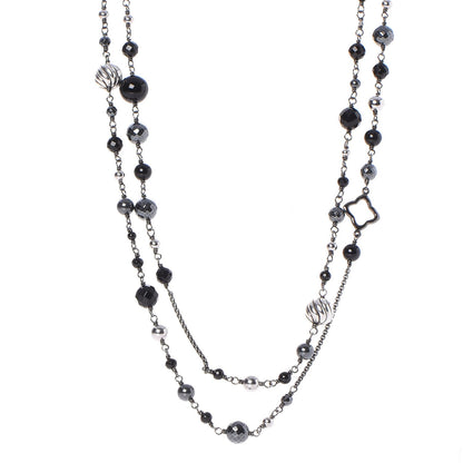 David Yurman Sterling Silver Black Onyx Hematite Elements Chain Necklace 1 of 6