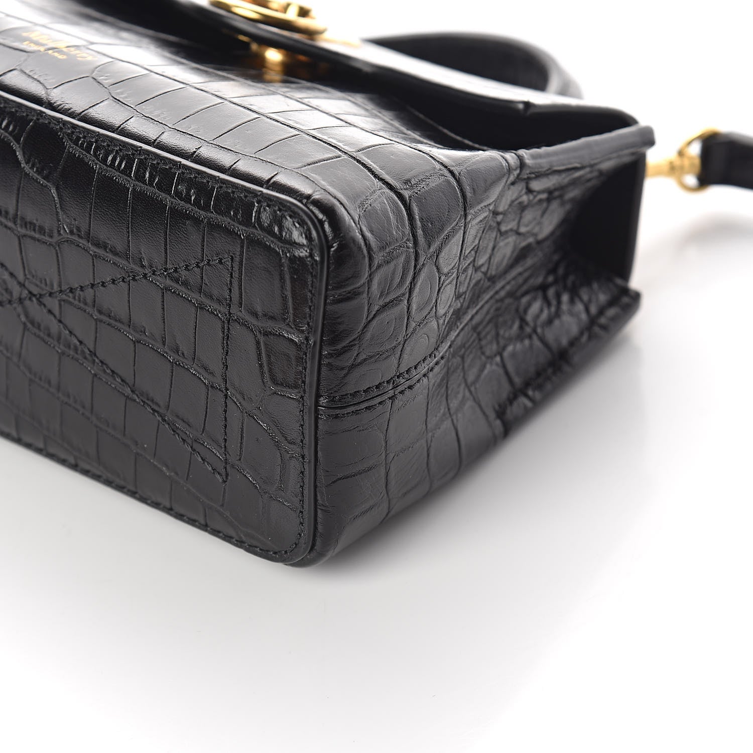 Mulberry Calfskin Crocodile Embossed Micro Seaton Black 9 of 9