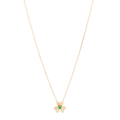 Van Cleef & Arpels 18K Yellow Gold Emerald Mini Frivole Pendant Necklace 1 of 4