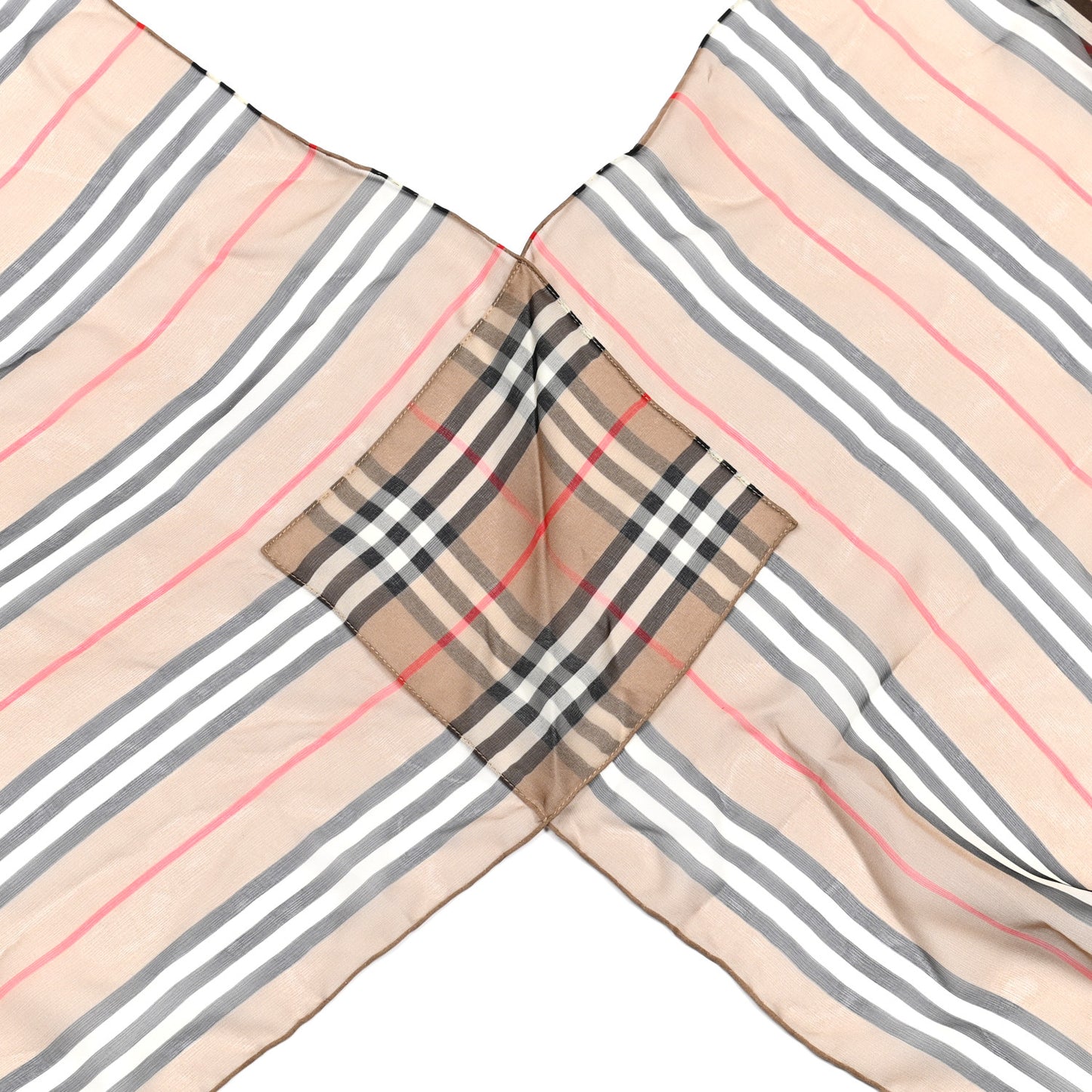 Silk Icon Stripe Scarf Archive Beige