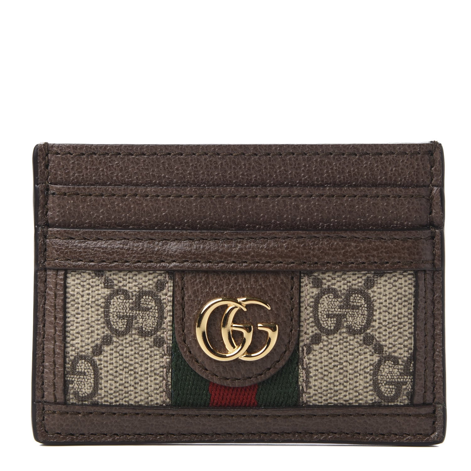 Gucci GG Supreme Monogram Ophidia Card Holder Brown 1 of 7