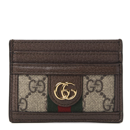 Gucci GG Supreme Monogram Ophidia Card Holder Brown 1 of 7