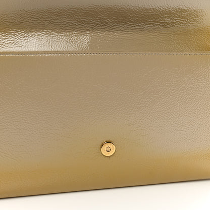 Saint Laurent Textured Patent Calfskin Monogram Large Belle De Jour Clutch Lemon 10 of 10