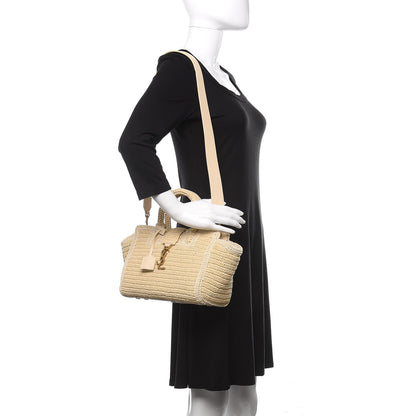 Saint Laurent Raffia Baby Monogram Downtown Cabas Naturale 2 of 9