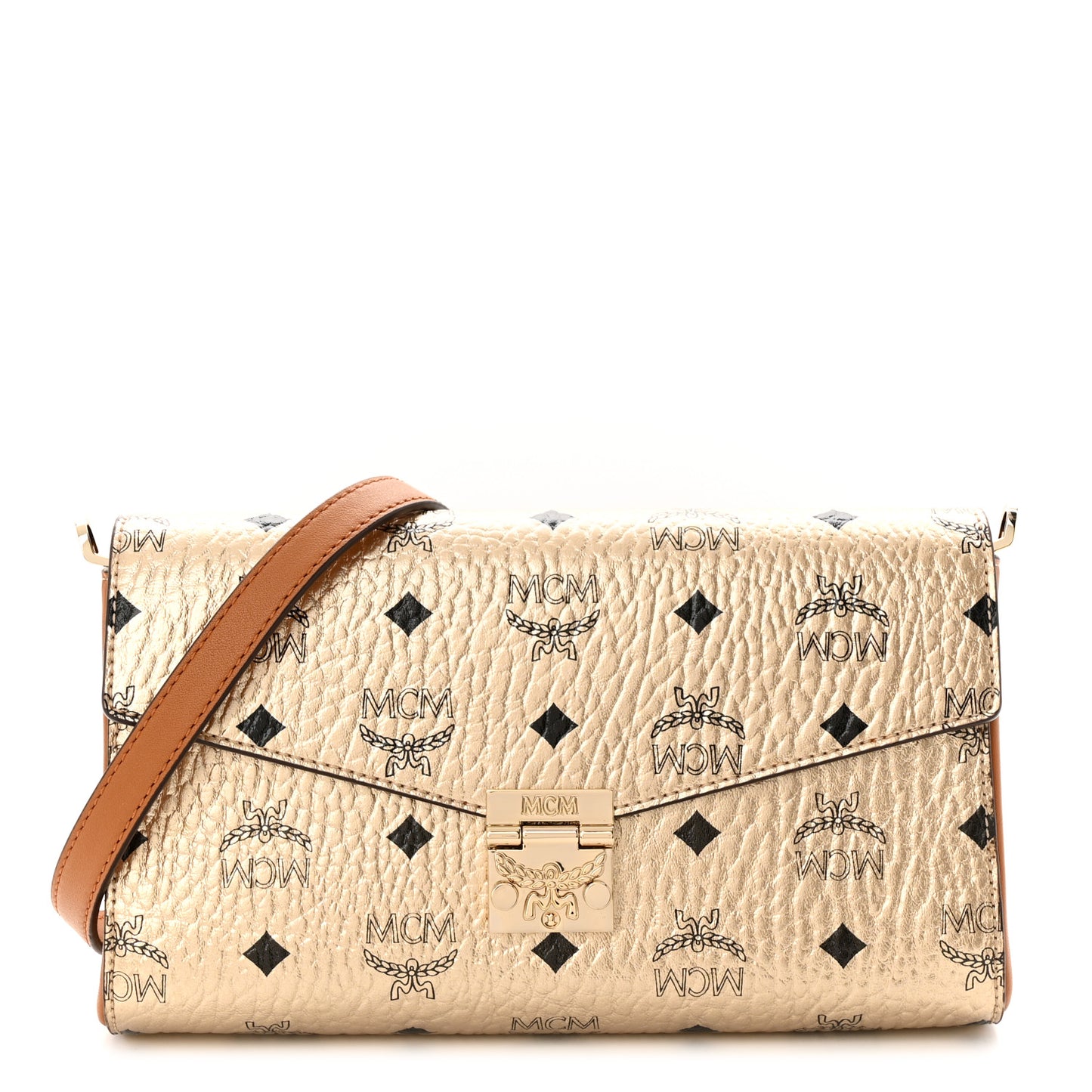 Metallic Visetos Medium Millie Crossbody Bag Berlin Gold