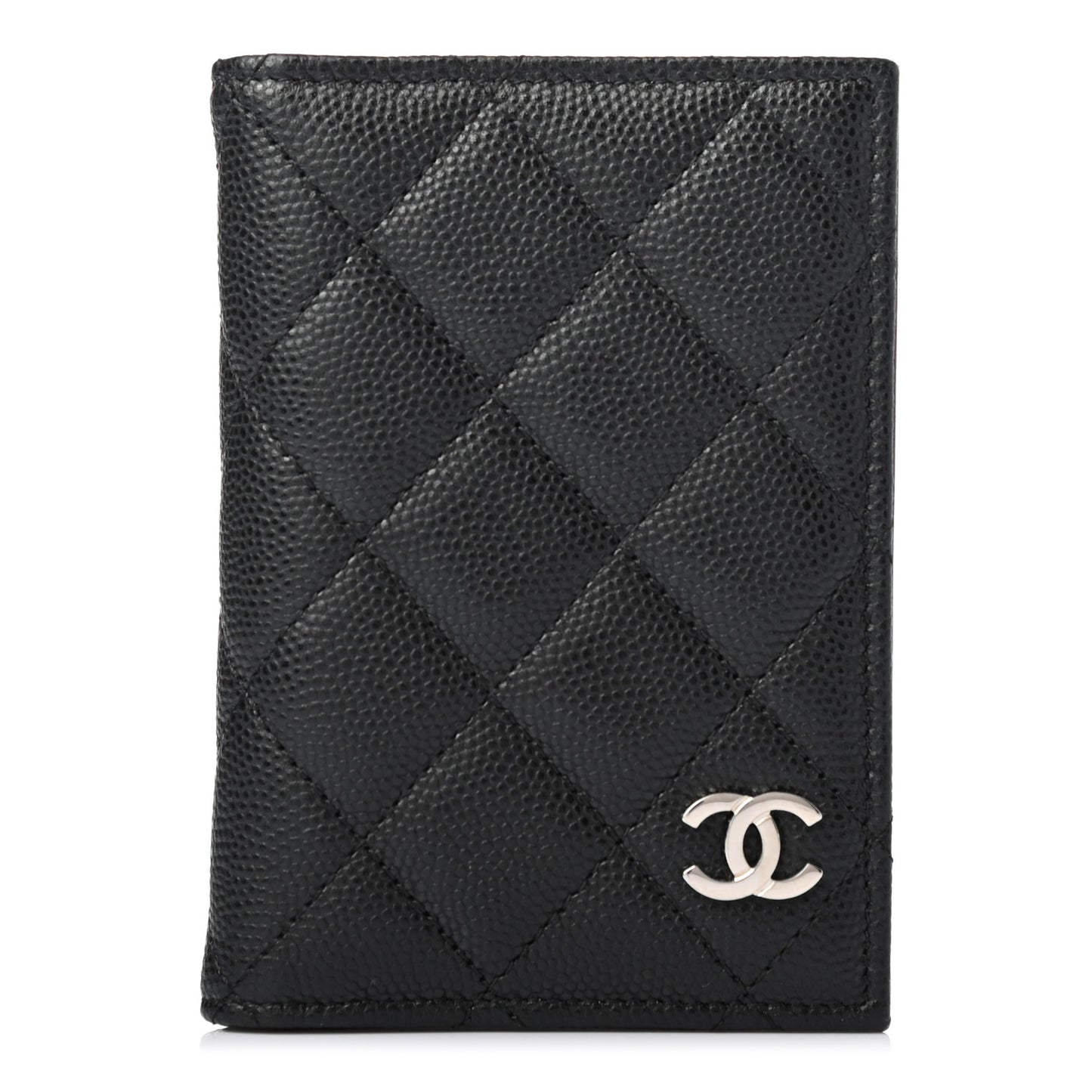 Caviar Quilted Card Holder Wallet Black