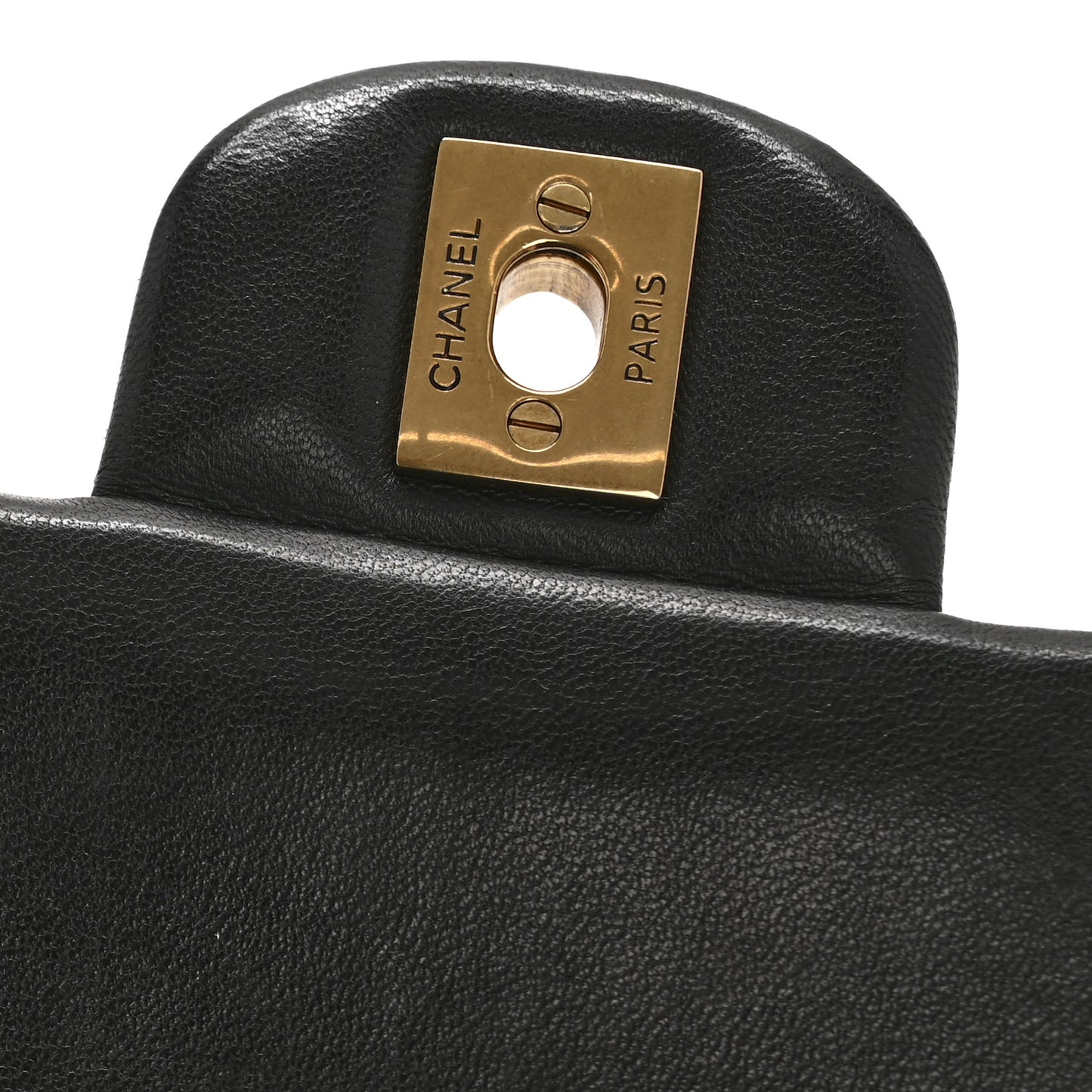 Lambskin Chevron Quilted Mini Rectangular Flap Black