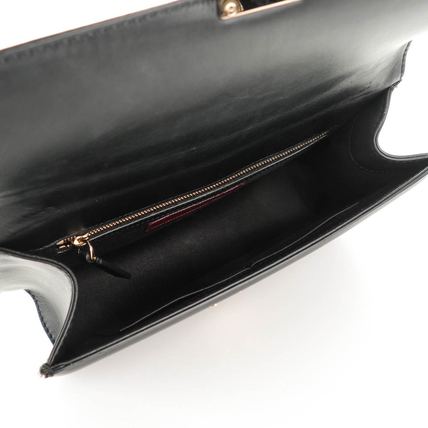 Vitello Medium Glam Lock Rockstud Flap Black