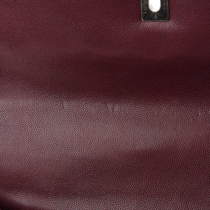 Chanel Caviar Quilted Medium Coco Handle Flap Burgundy 9 of 10