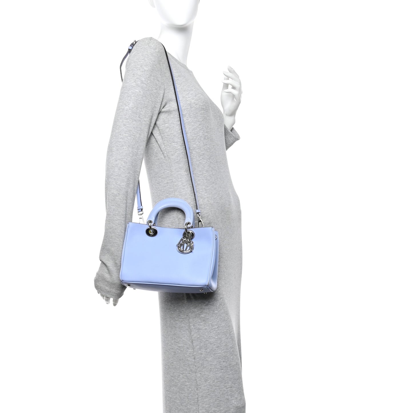 Smooth Calfskin Mini Diorissimo Tote Lavender Jaune Fluo