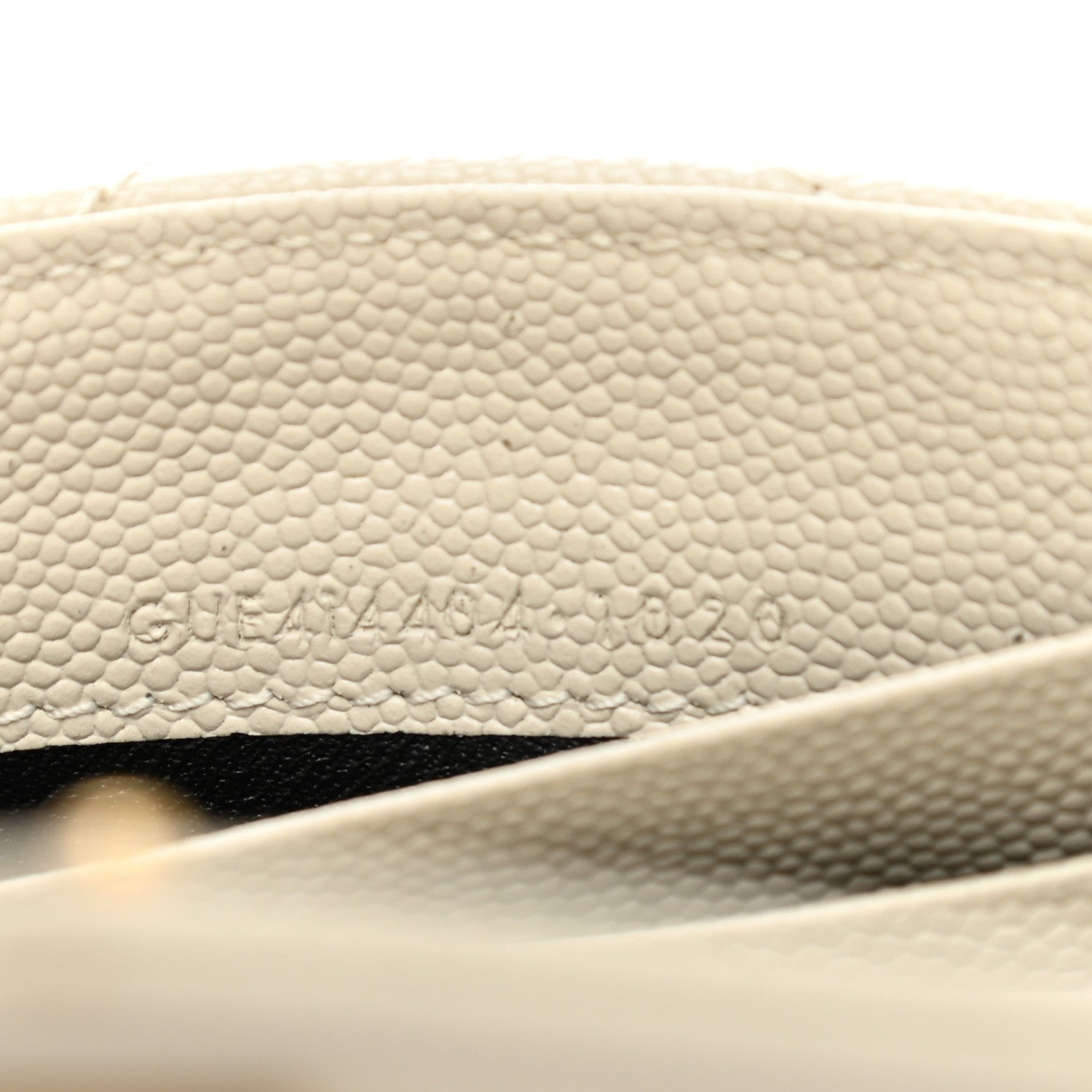 Saint Laurent Grain De Poudre Matelasse Chevron Small Monogram Envelope Wallet Crema Soft 7 of 10