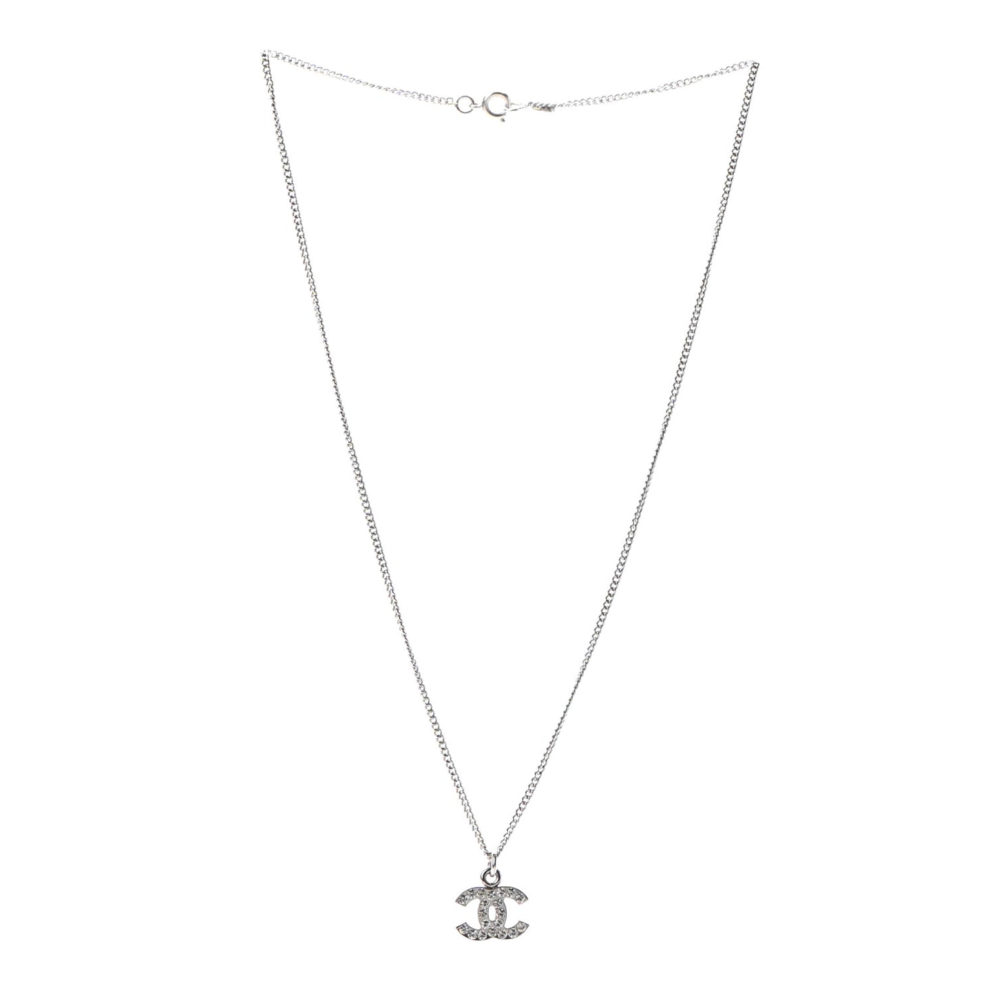 Crystal Timeless CC Necklace Silver