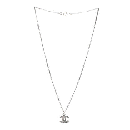 Chanel Crystal Timeless CC Necklace Silver 3 of 5