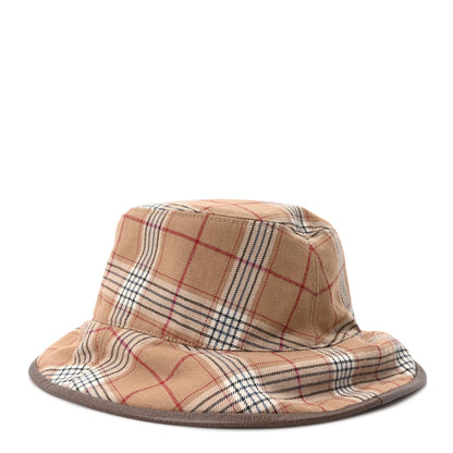 Gucci Monogram Plaid Bob Double Back Reversible Bucket Hat Beige 2 of 10