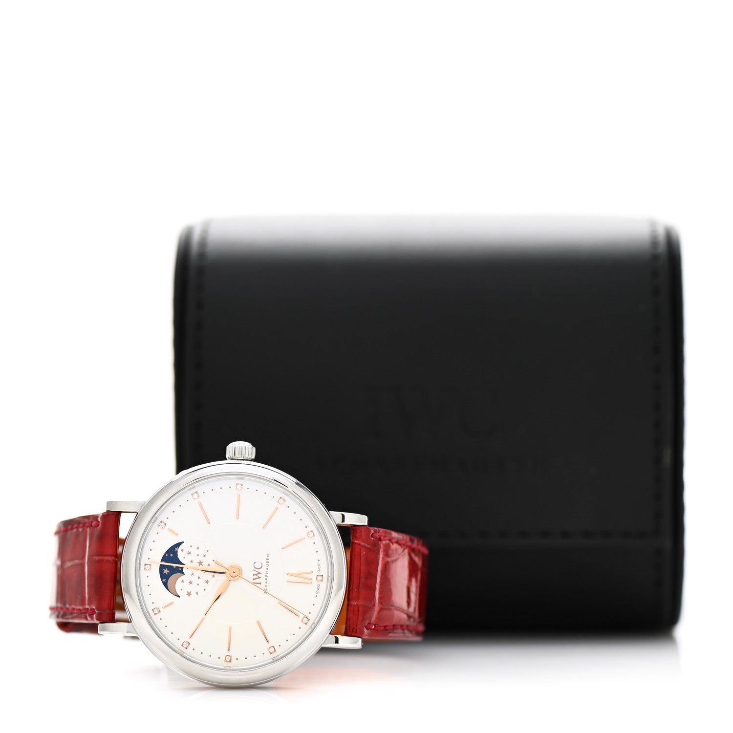 IWC Stainless Steel Alligator Diamond 37mm Portofino Moon Phase Automatic Watch IW459011 5 of 5